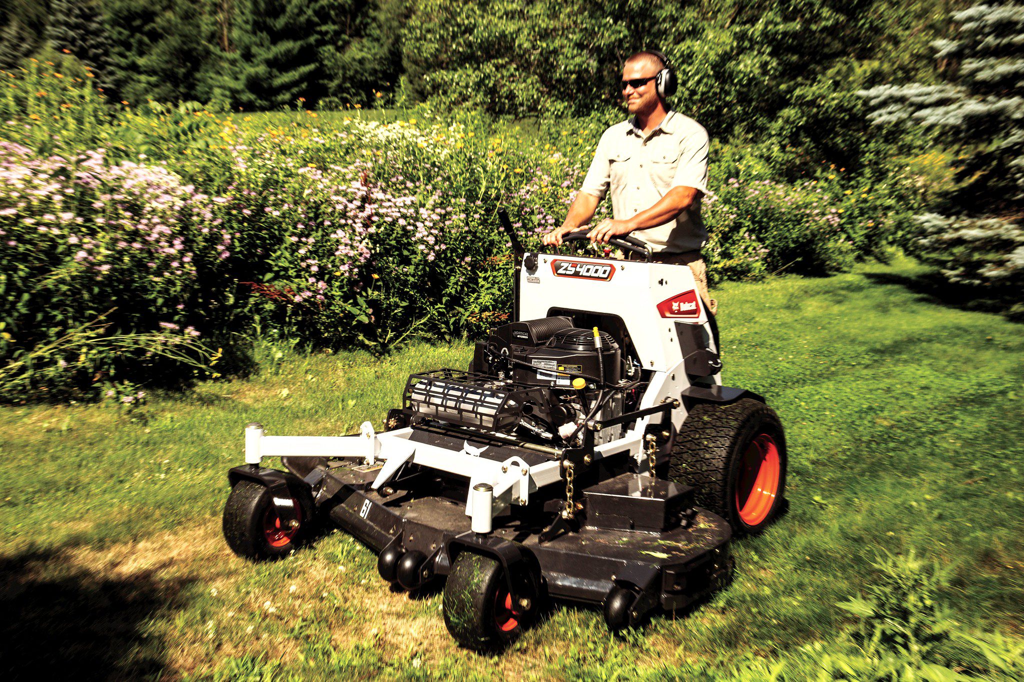 Stand on push online mower